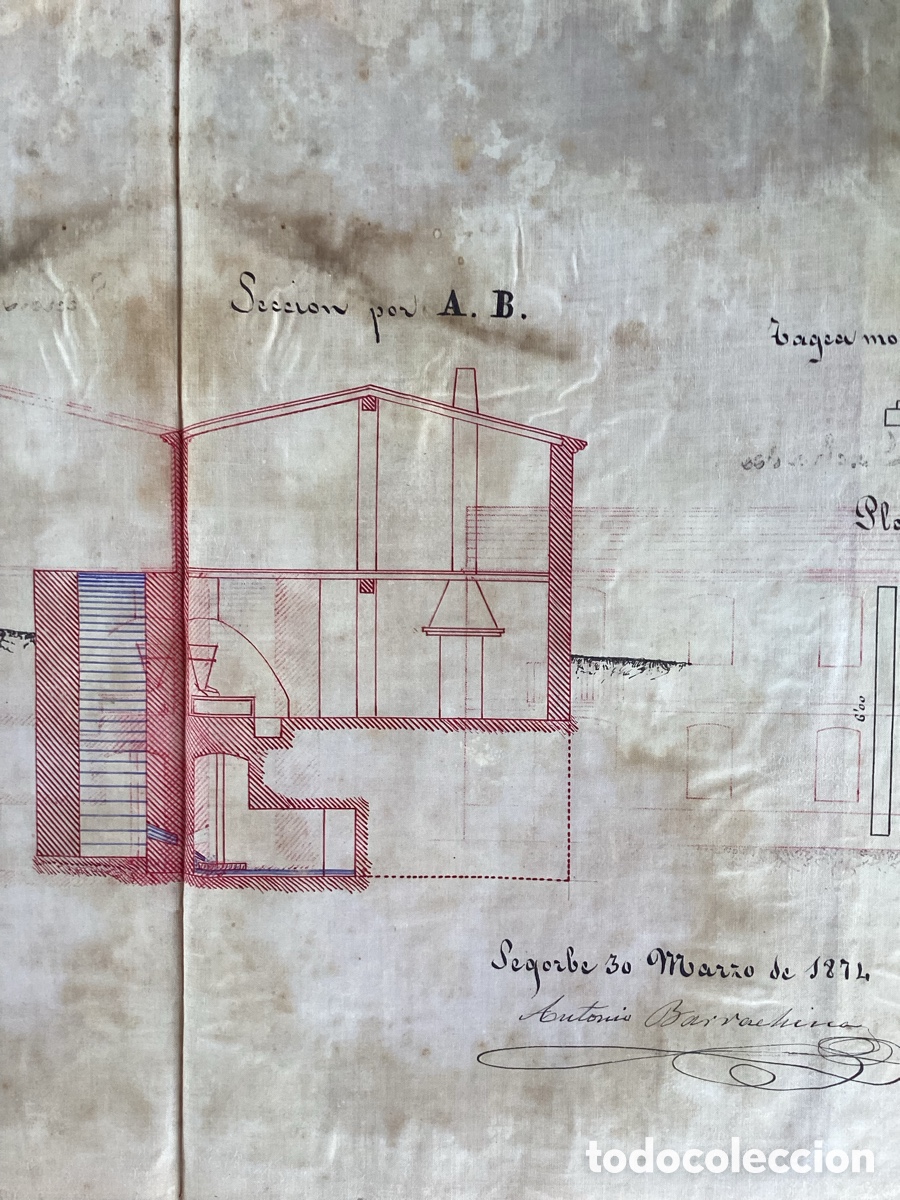 Manuscritos antiguos: Proyecto MOLINO HARINERO Siglo XIX - Foto 5