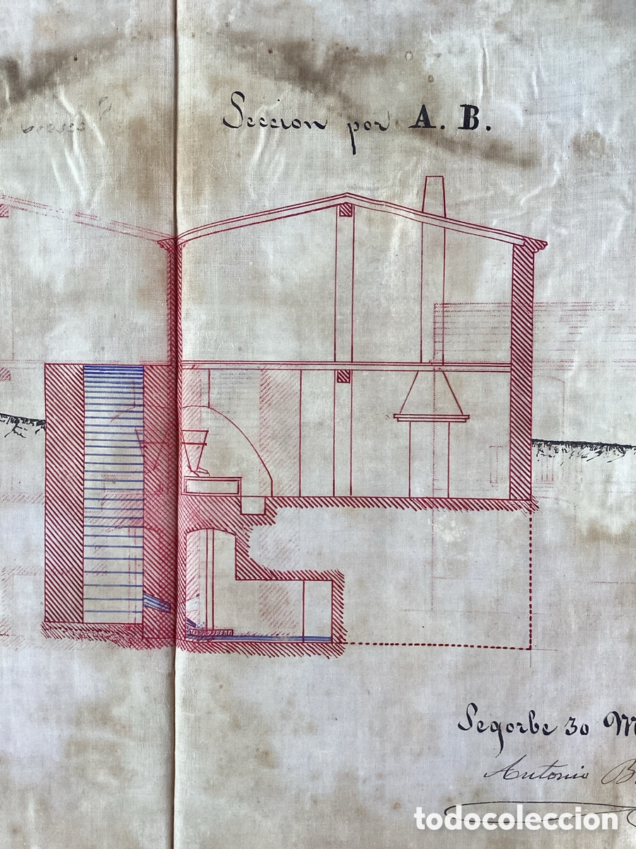 Manuscritos antiguos: Proyecto MOLINO HARINERO Siglo XIX - Foto 10