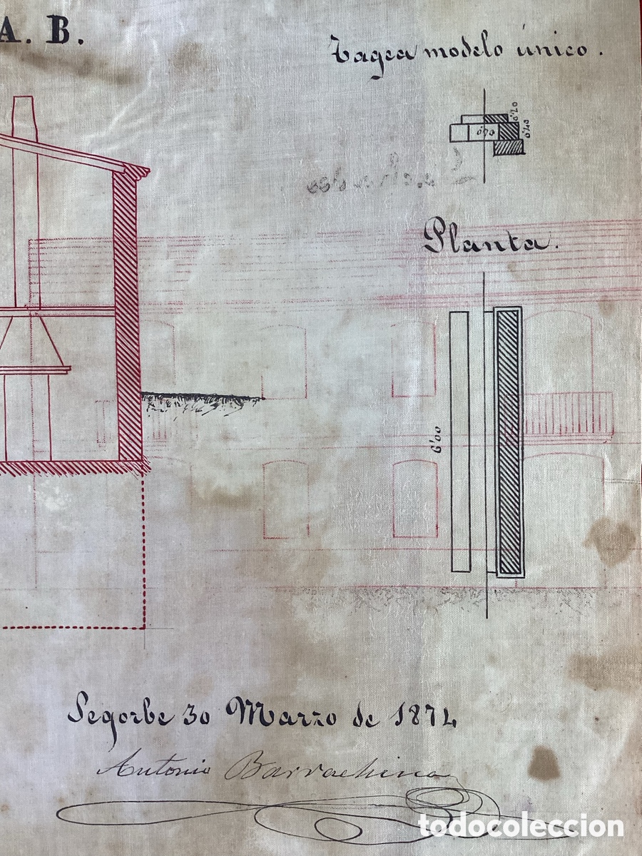 Manuscritos antiguos: Proyecto MOLINO HARINERO Siglo XIX - Foto 11