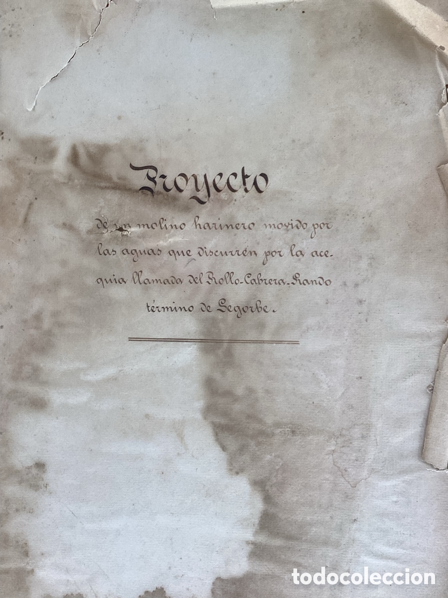 Manuscritos antiguos: Proyecto MOLINO HARINERO Siglo XIX - Foto 1
