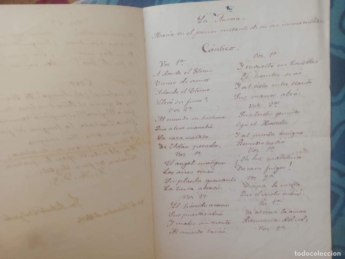 Manuscritos antiguos: Poes&iacute;as religiosas manuscritas 1862 - Foto 2