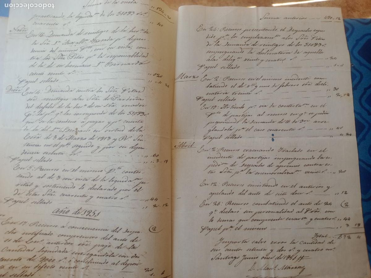 Manuscritos antiguos: Galicia. Escritos de defensa de las Sras. de Pardi&ntilde;as. 1850 - Foto 2