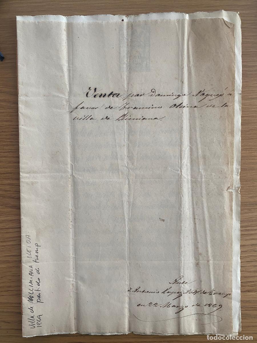 Manuscritos antiguos: documento notarial Llimiana Lleida, partido de Tremp 1869 - Foto 1