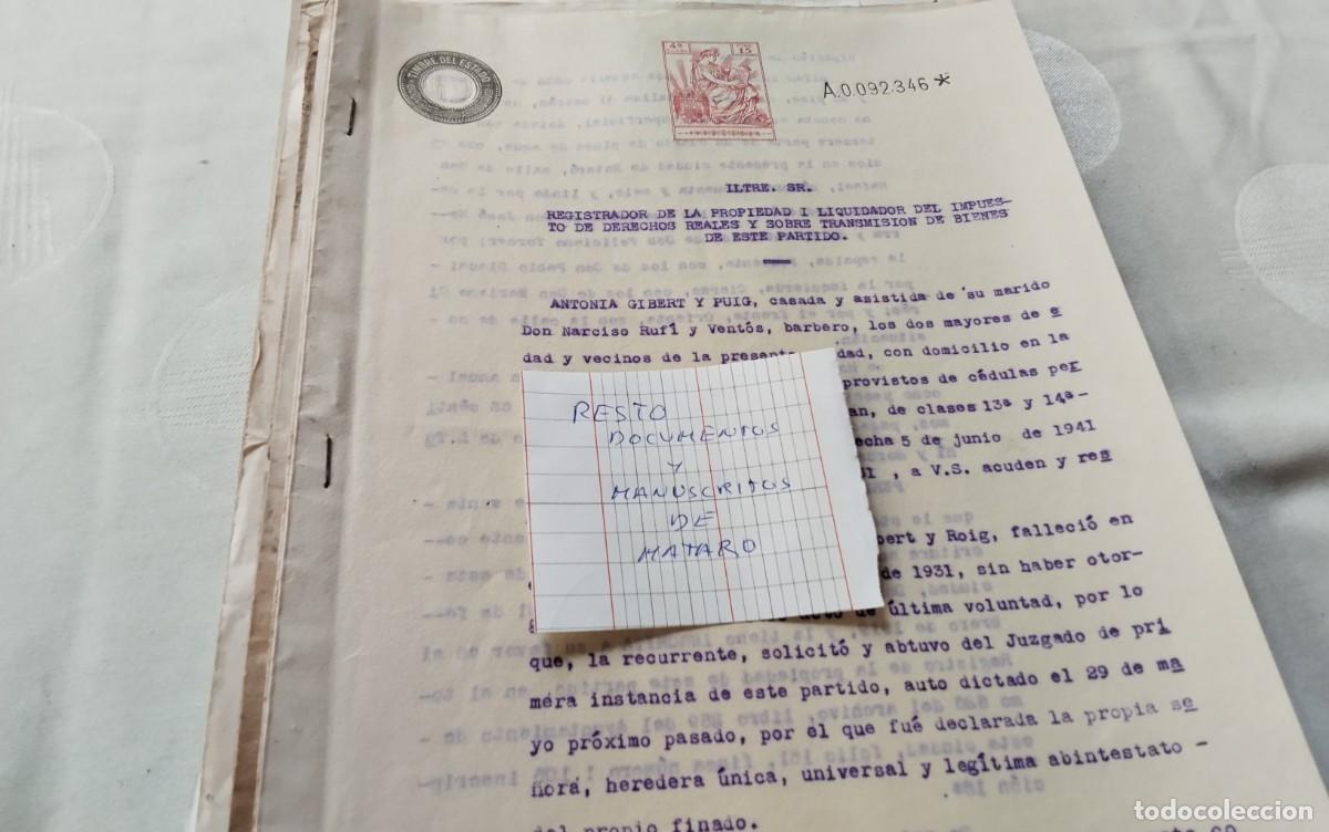 Manuscritos antiguos: MATARO ,RESTO DE DOCUMENTOS Y MANUSCRITOS , VER MUY ANTIGUOS - Foto 13