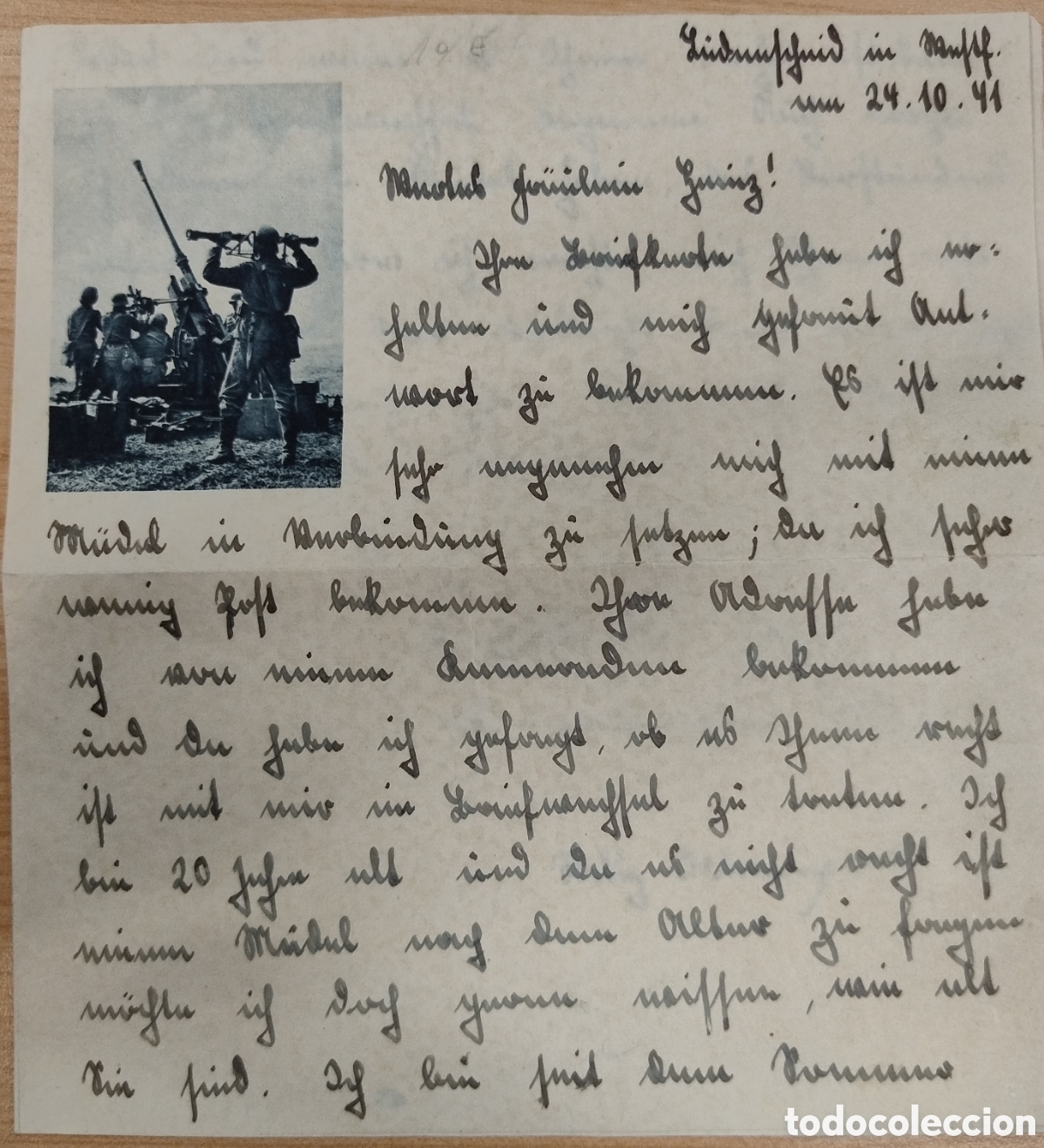 Manuscritos antiguos: Carta soldado alem&aacute;n 1941 - Foto 1
