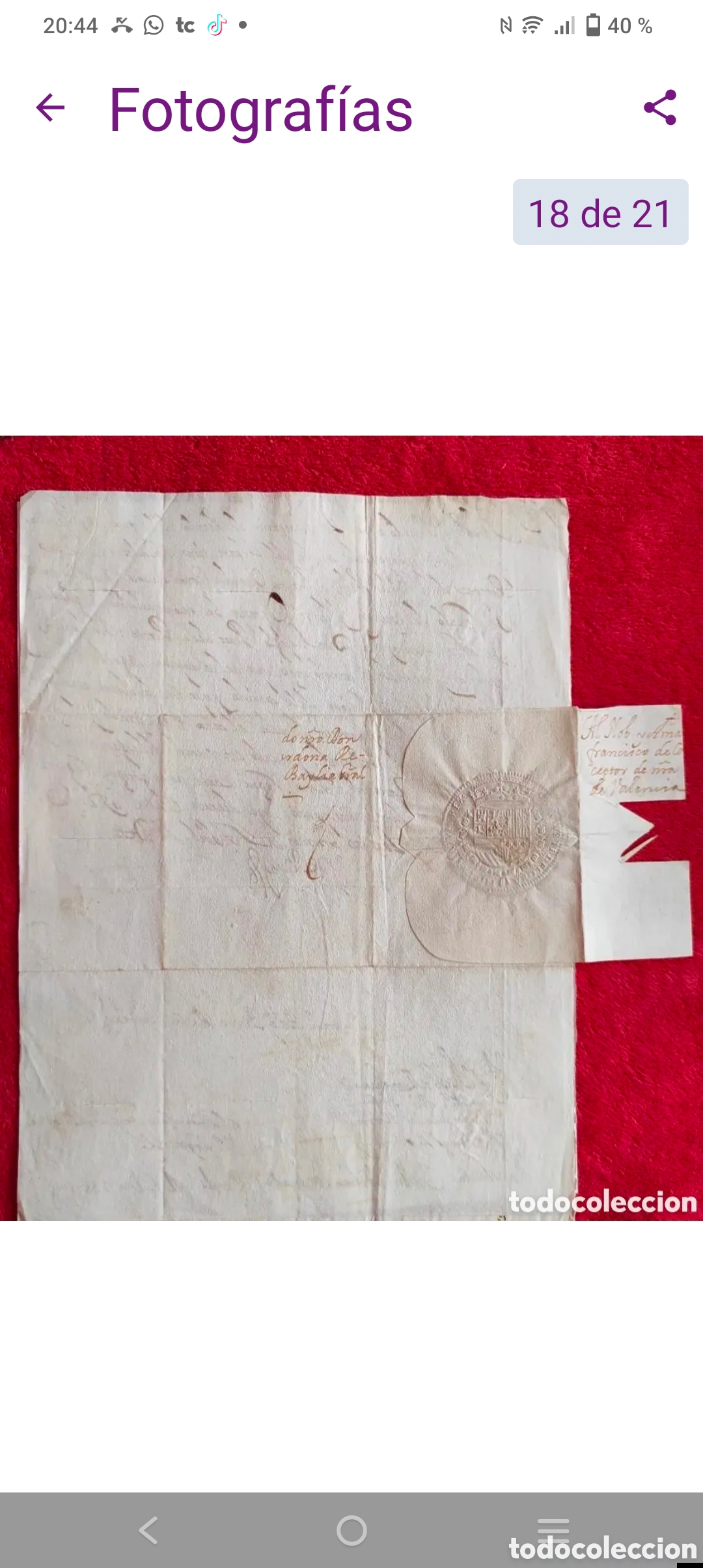 Manuscritos antiguos: Carlos ll a&ntilde;o 1700 Precioso - Foto 7