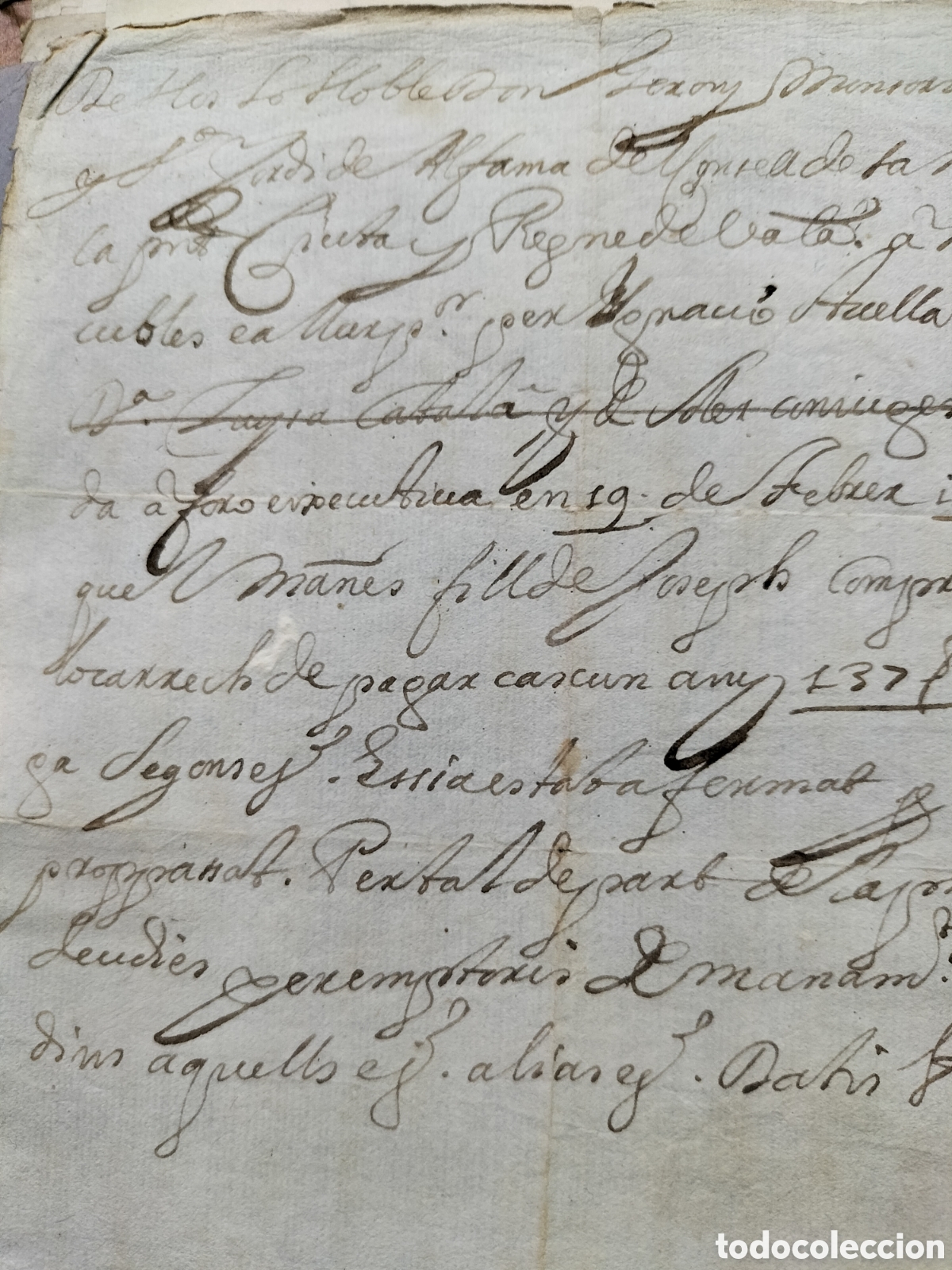 Manuscritos antiguos: Antiguo Documento del Siglo XVII en Valenciano. - Foto 3