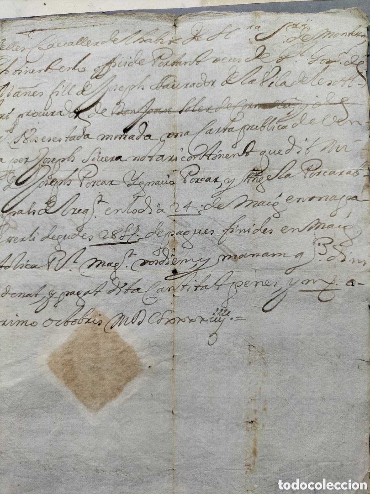 Manuscritos antiguos: Antiguo Documento del Siglo XVII en Valenciano. - Foto 4