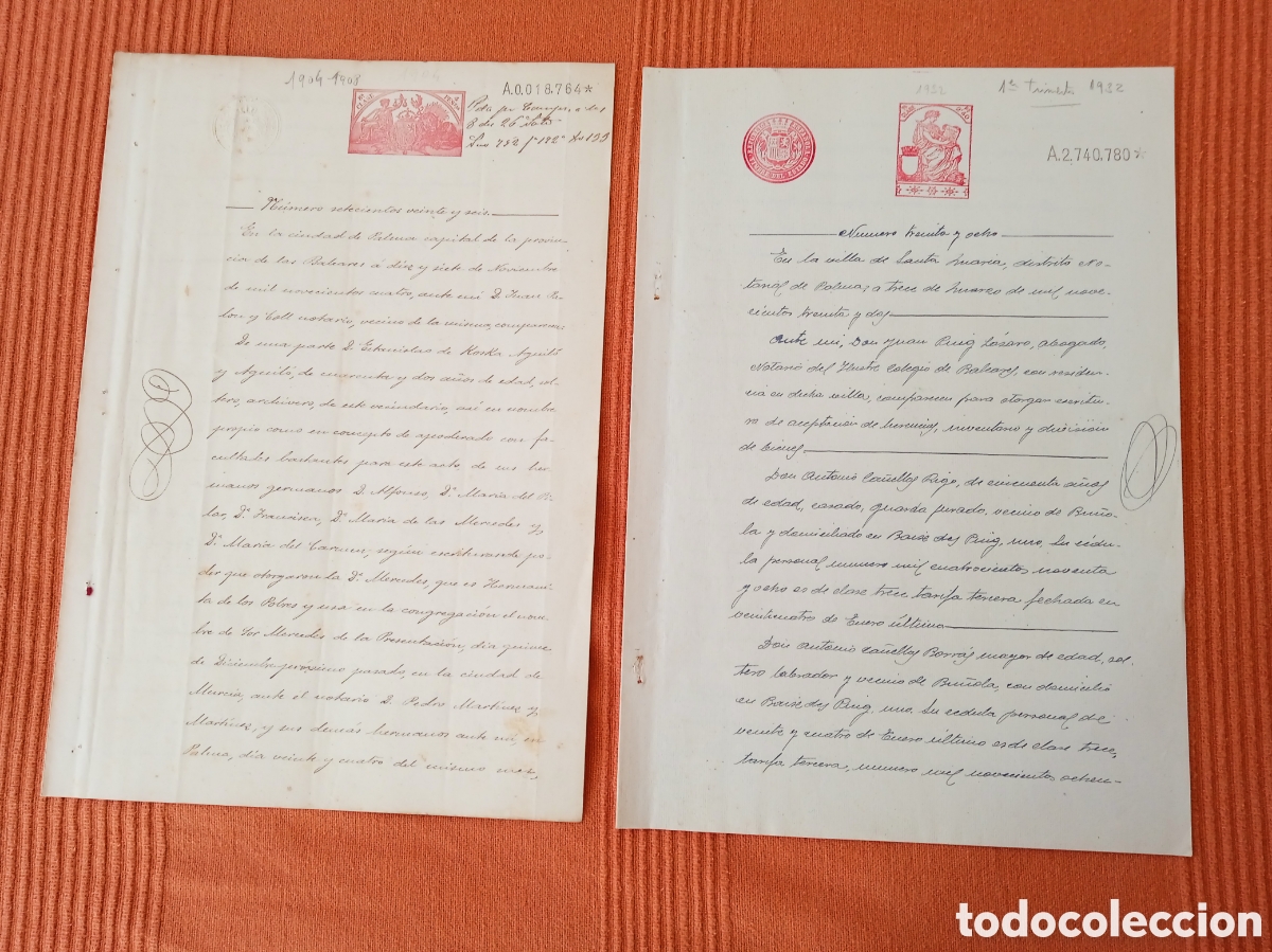 Manuscritos antiguos: LOTE DE QUINCE DOCUMENTOS DIVERSOS LA MAYOR&Iacute;A DE MALLORCA DIVERSOS SELLOS - Foto 6