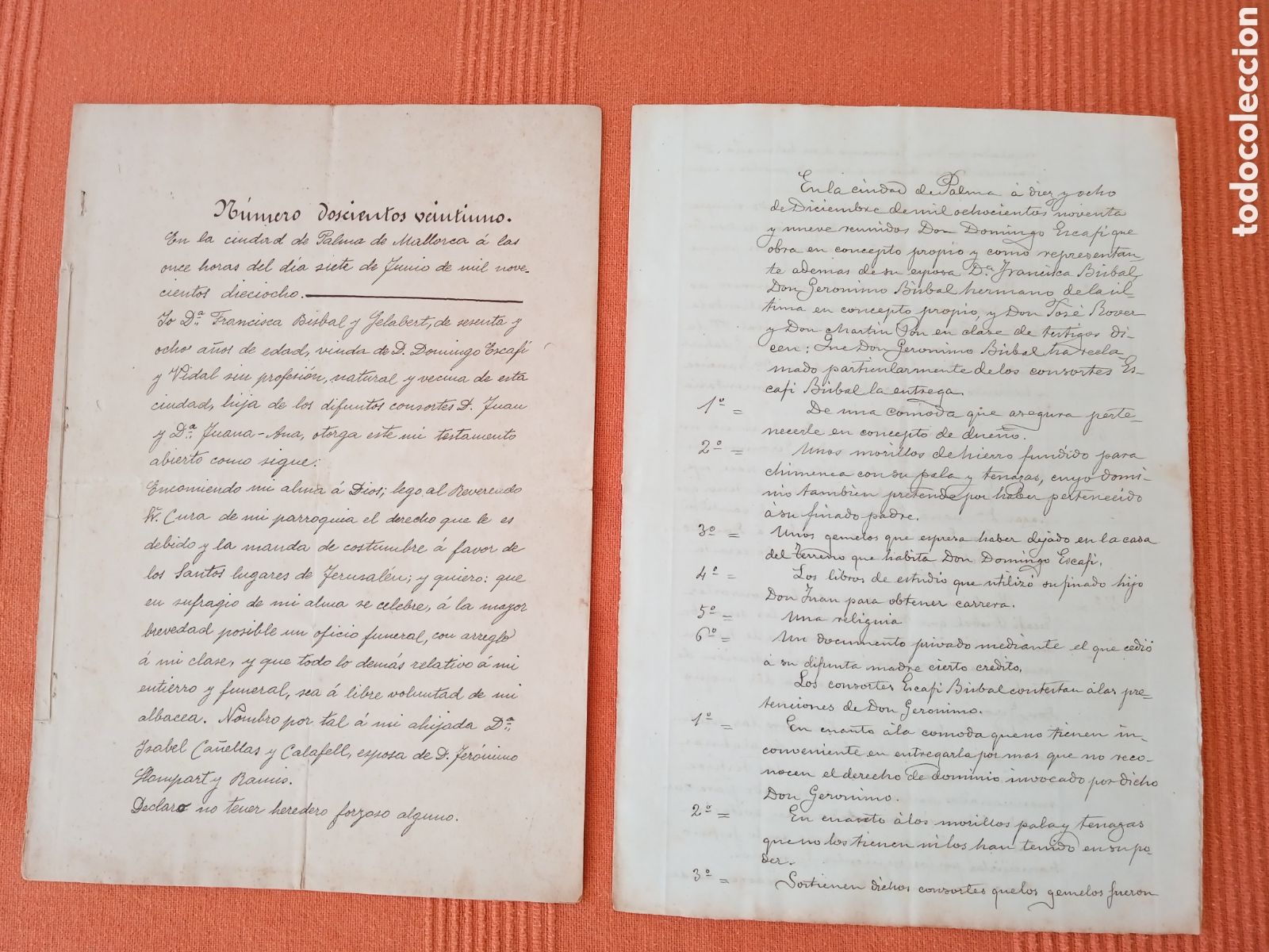 Manuscritos antiguos: LOTE DE QUINCE DOCUMENTOS DIVERSOS LA MAYOR&Iacute;A DE MALLORCA DIVERSOS SELLOS - Foto 7