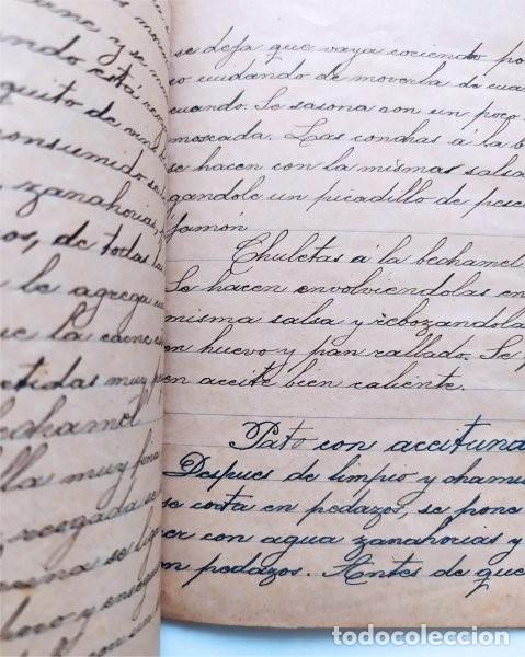 Manuscritos antiguos: Antigua libreta manuscrita con recetas de cocina - Foto 2