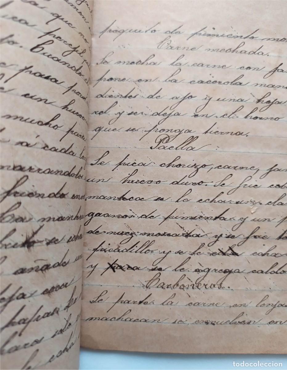 Manuscritos antiguos: Antigua libreta manuscrita con recetas de cocina - Foto 3