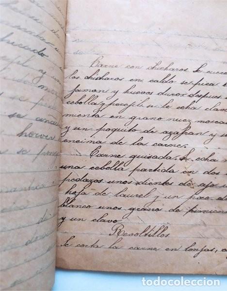 Manuscritos antiguos: Antigua libreta manuscrita con recetas de cocina - Foto 4