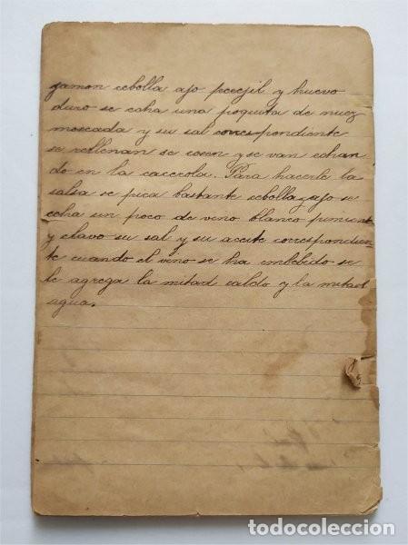 Manuscritos antiguos: Antigua libreta manuscrita con recetas de cocina - Foto 5