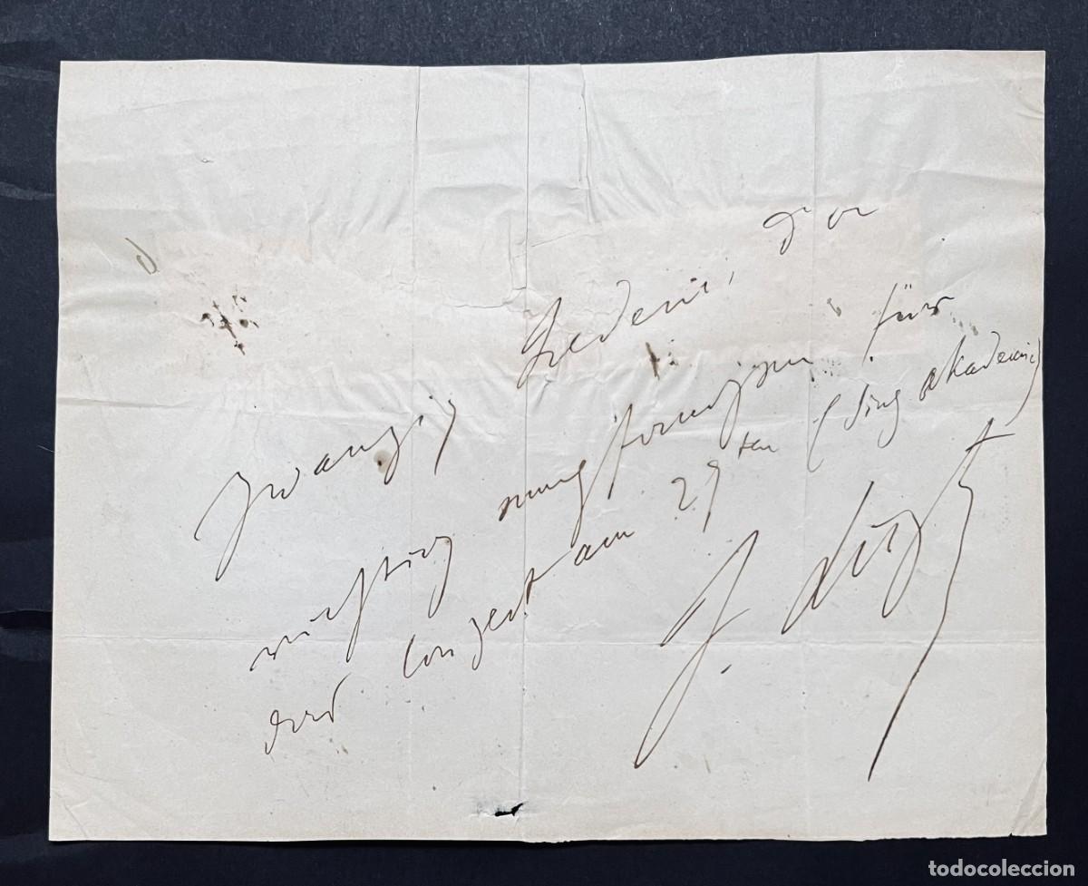 Manoscritti antichi: Franz LISZT &ndash; Carta aut&oacute;grafa firmada &ndash; Concierto en la Singakademie Berlin &ldquo;Lisztomania&rdquo; &ndash; 1841