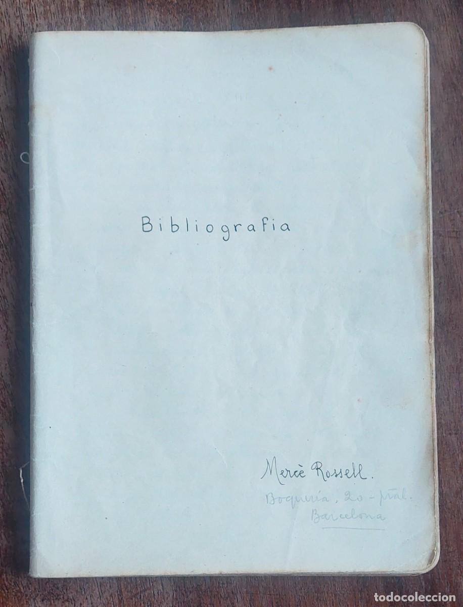 Manuscritos antiguos: BIBLIOGRAFIA MANUSCRIT ORIGINAL c. 1930 - Foto 17