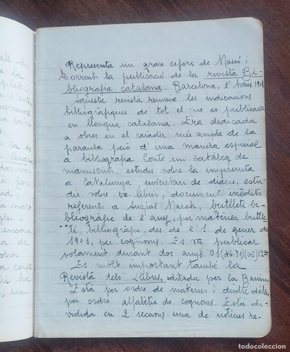 Manuscritos antiguos: BIBLIOGRAFIA MANUSCRIT ORIGINAL c. 1930 - Foto 3
