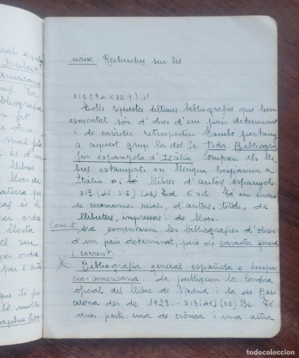 Manuscritos antiguos: BIBLIOGRAFIA MANUSCRIT ORIGINAL c. 1930 - Foto 5