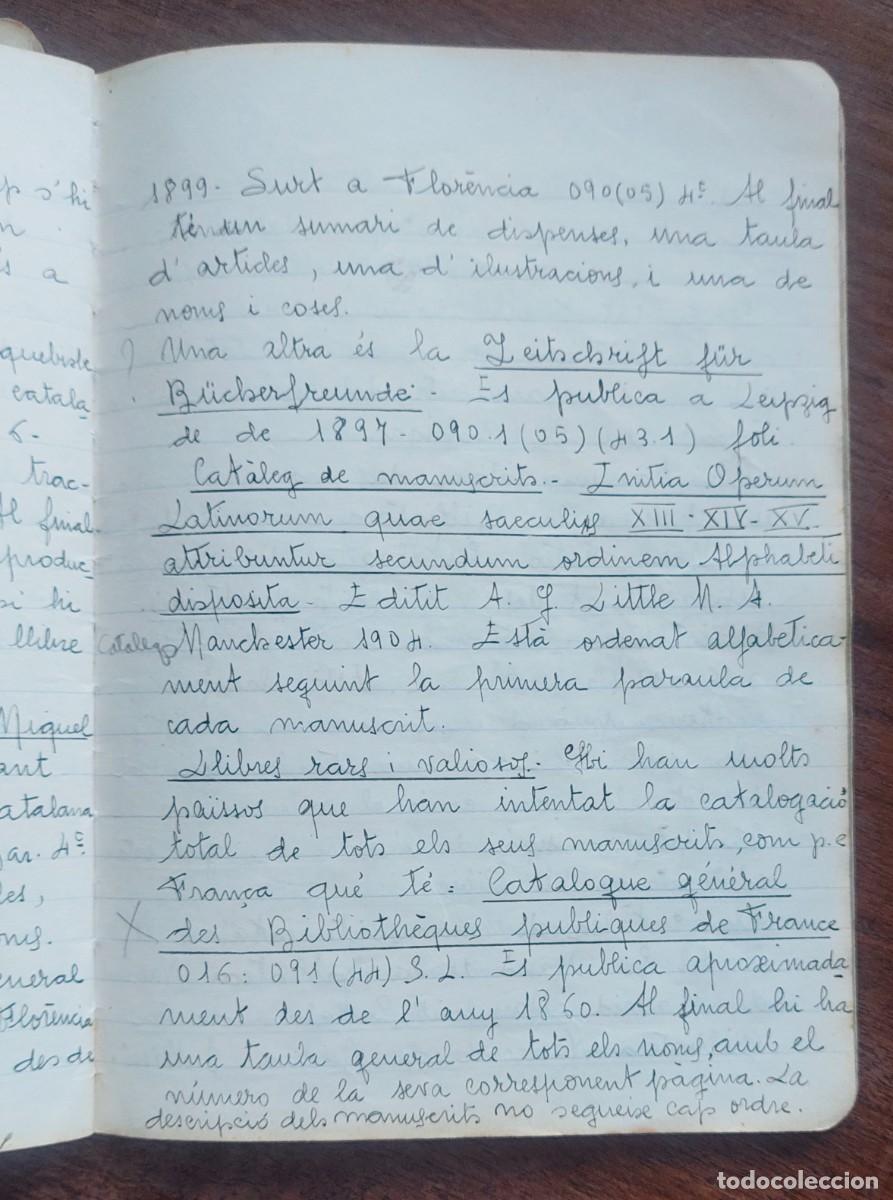 Manuscritos antiguos: BIBLIOGRAFIA MANUSCRIT ORIGINAL c. 1930 - Foto 8