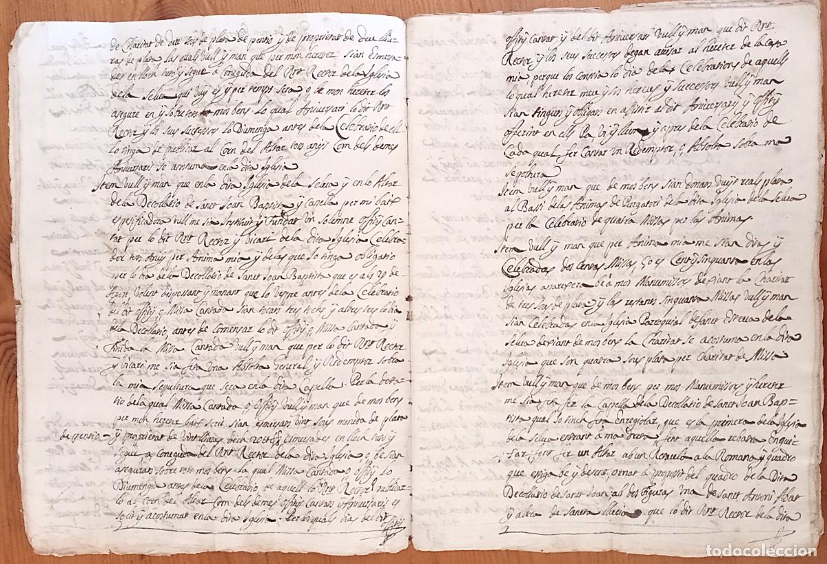 Manuscritos antiguos: Testament de Joan Servera, de la Selva de Mar (Girona). Manuscrit de 1688. - Foto 4