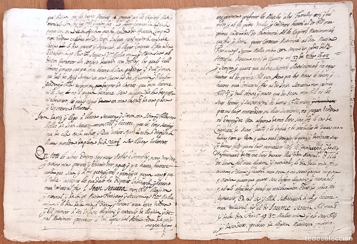 Manuscritos antiguos: Testament de Joan Servera, de la Selva de Mar (Girona). Manuscrit de 1688. - Foto 10