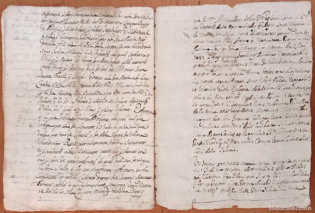 Manuscritos antiguos: Testament de Joan Servera, de la Selva de Mar (Girona). Manuscrit de 1688. - Foto 12
