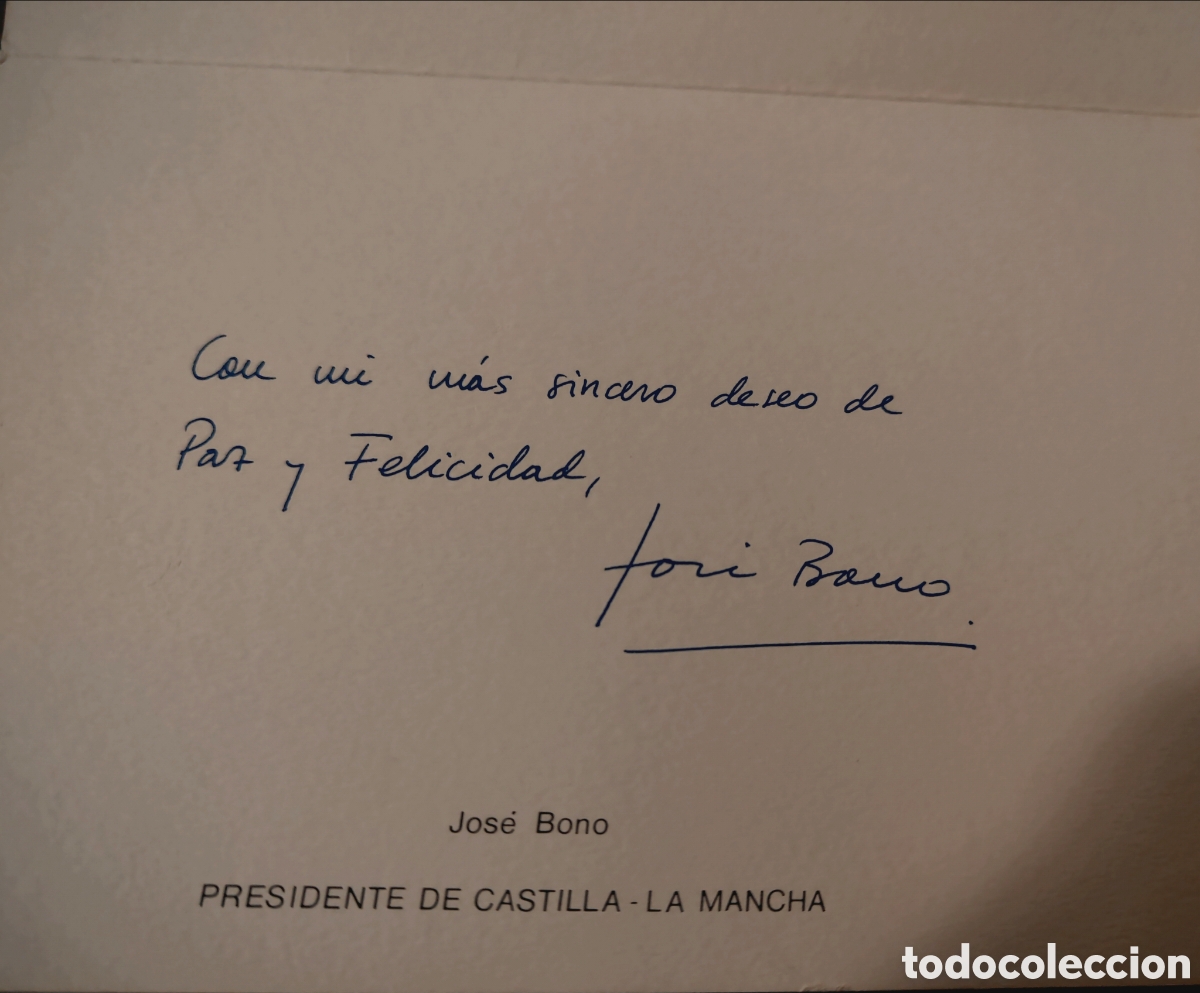 Manuscritos antiguos: Felicitaci&oacute;n Navidad Jos&eacute; Bono - Foto 1