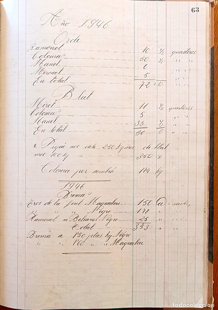 Manuscritos antiguos: Construcci&oacute; del cam&iacute; de lEspluga Calba a Mald&agrave; (Lleida). llibre comptable (any 1930). - Foto 5