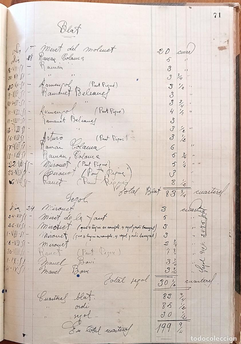 Manuscritos antiguos: Construcci&oacute; del cam&iacute; de lEspluga Calba a Mald&agrave; (Lleida). llibre comptable (any 1930). - Foto 6