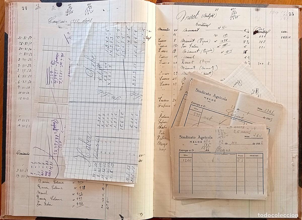 Manuscritos antiguos: Construcci&oacute; del cam&iacute; de lEspluga Calba a Mald&agrave; (Lleida). llibre comptable (any 1930). - Foto 7