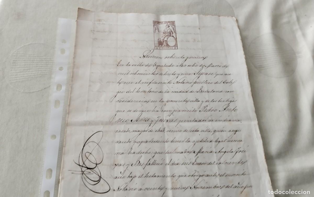 Manuscritos antiguos: IGUALADA MANUSCRITO CON TIMBROLOGIA A&Ntilde;O 1871 , 2 PG - Foto 10