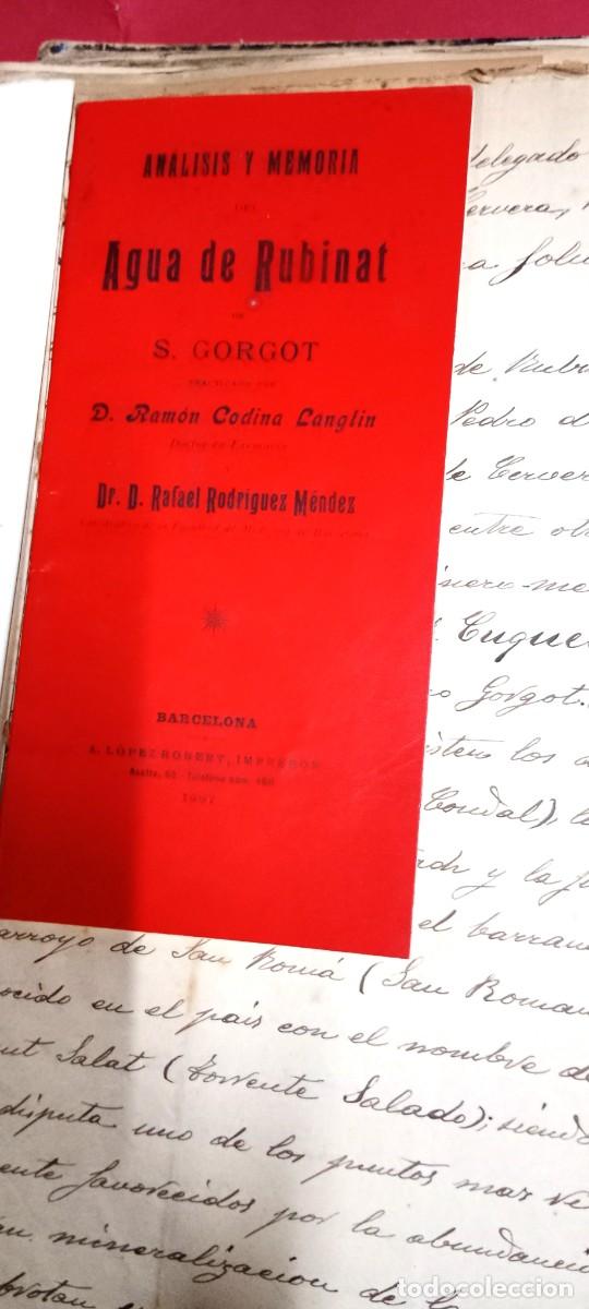 Manuscritos antiguos: AGUAS - RUBINAT - LLORACH - DOSSIER Y PLANOS - 1908 - Foto 3