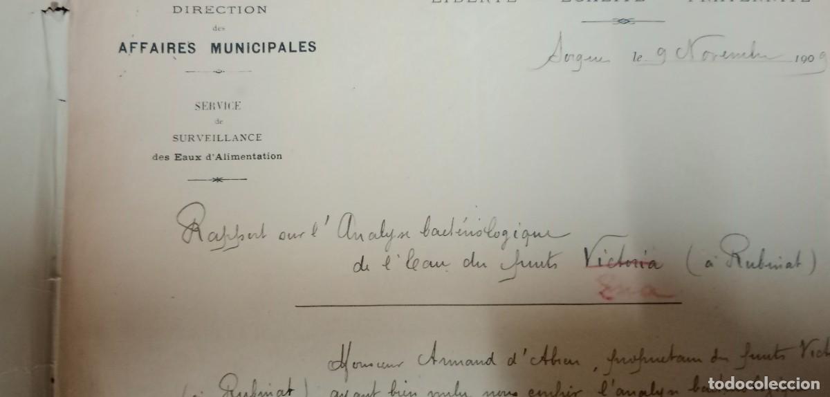 Manuscritos antiguos: AGUAS - RUBINAT - LLORACH - DOSSIER Y PLANOS - 1908 - Foto 11