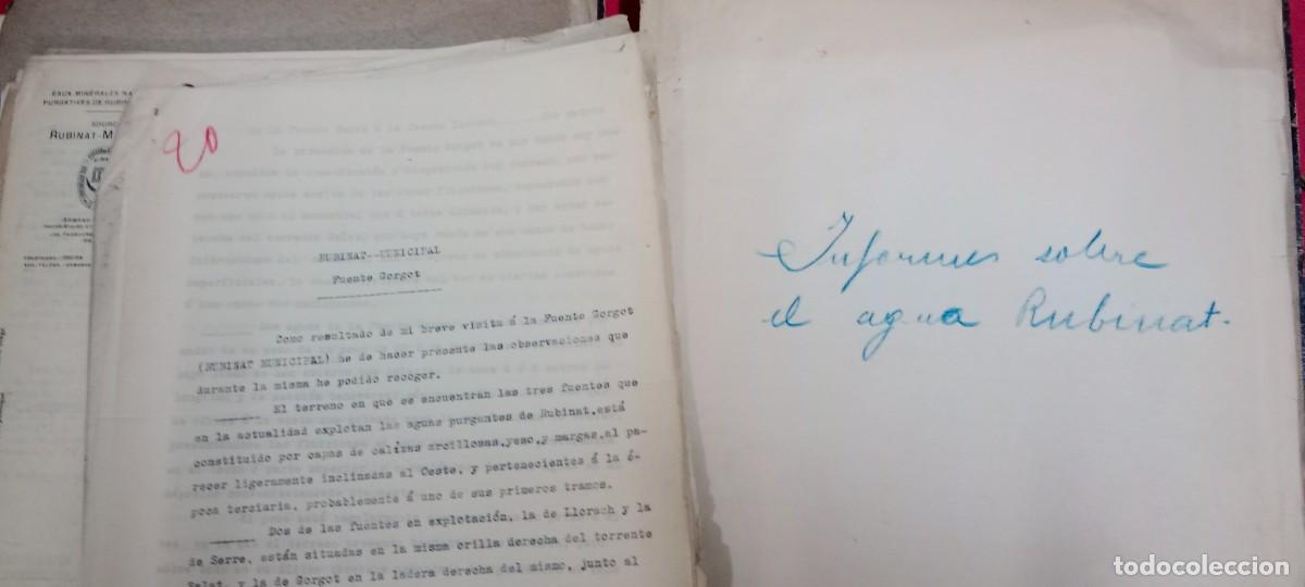 Manuscritos antiguos: AGUAS - RUBINAT - LLORACH - DOSSIER Y PLANOS - 1908 - Foto 12
