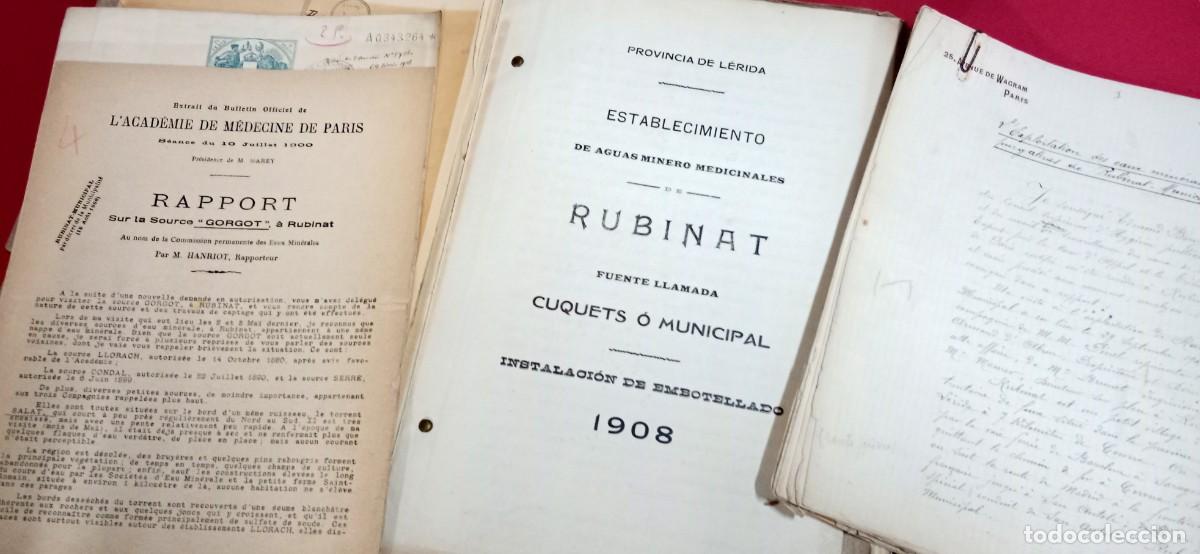 Manuscritos antiguos: AGUAS - RUBINAT - LLORACH - DOSSIER Y PLANOS - 1908 - Foto 13