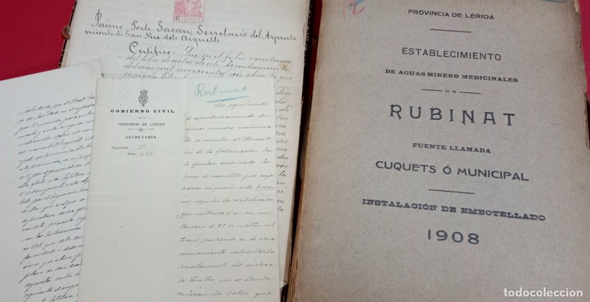 Manuscritos antiguos: AGUAS - RUBINAT - LLORACH - DOSSIER Y PLANOS - 1908 - Foto 14