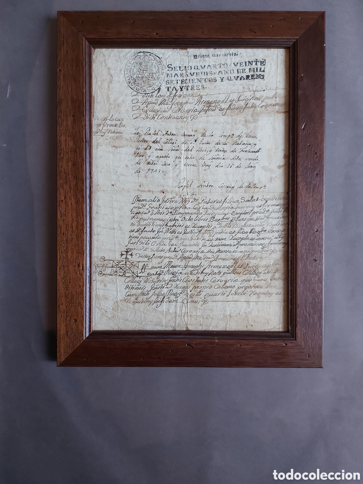Manuscritos antiguos: MANUSCRITO &rdquo;SELLO QVARTO,VEINTE MARAVEDIS,A&Ntilde;O DE MIL SETECIENTOS Y QVARENTA Y TRES&rdquo;