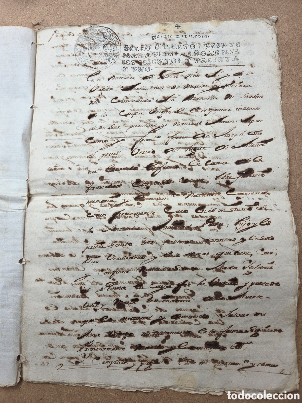 Alte Manuskripte: VALENCIA, MELIANA 1731 MANUSCRITO, CL&Aacute;USULA DE INSTITUCI&Oacute;N DE HEREDEROS DE FRANCISCA FERRER
