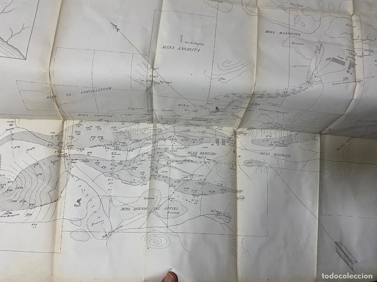Manuscritos antiguos: Sotiel Coronada, Informe de 20 de Junio de 1883, con Mapa ( en Portugues) - Foto 7