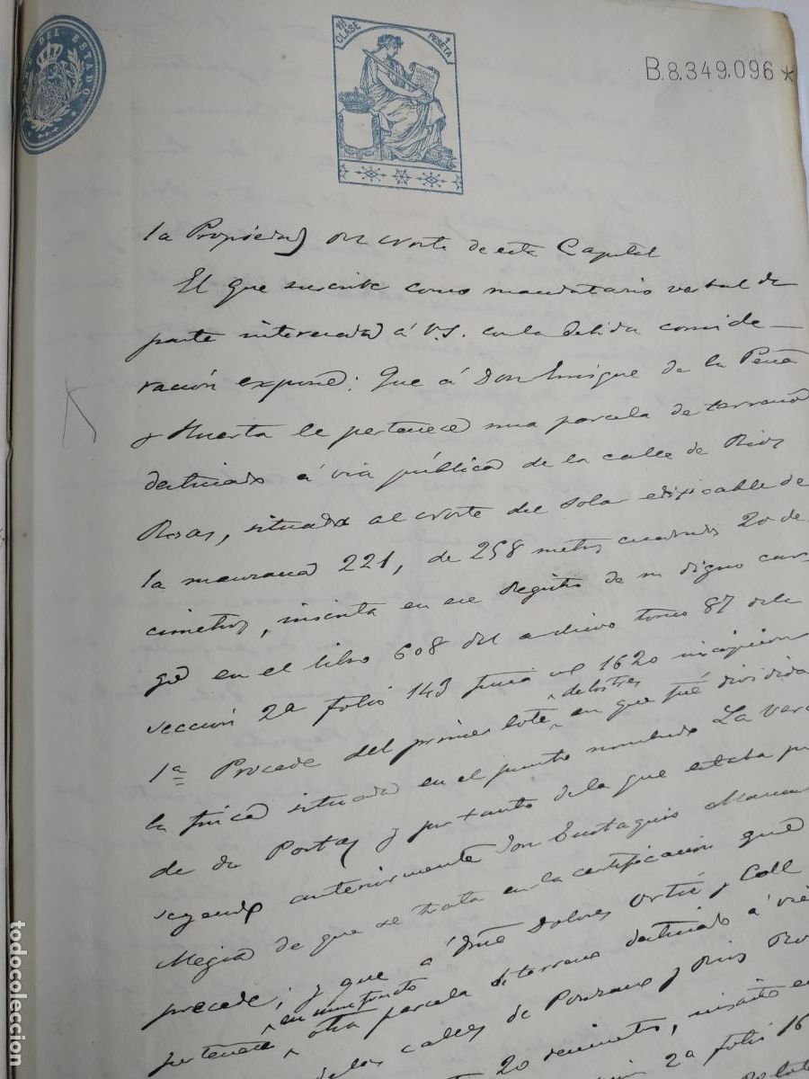 Manuscritos antiguos: Manuscrito tierra vereda Postas Madrid 1885 - Foto 3