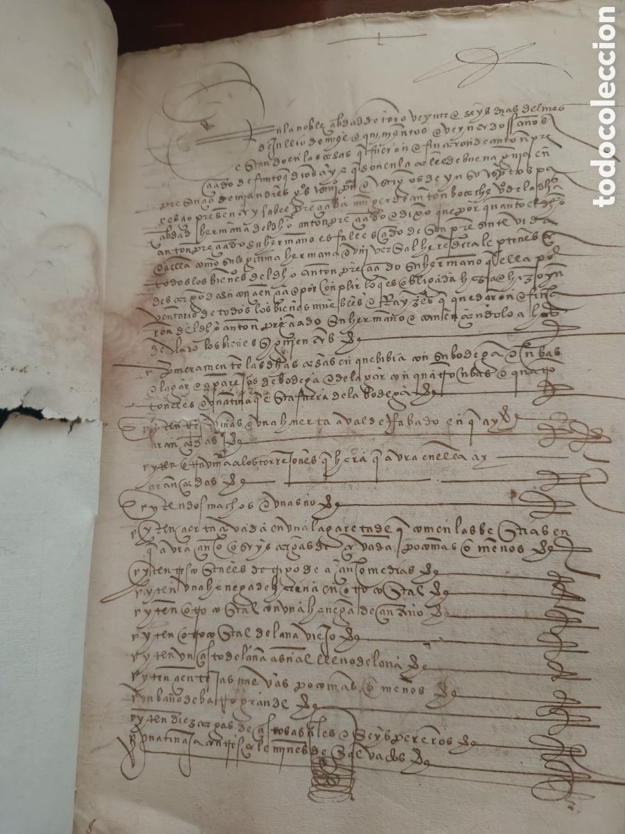 Manuscrits anciens: INVENTARIO DE BIENES. ANTON PRECIADO. TORO (ZAMORA), 1522. MANUSCRITO SIGLO XVI.