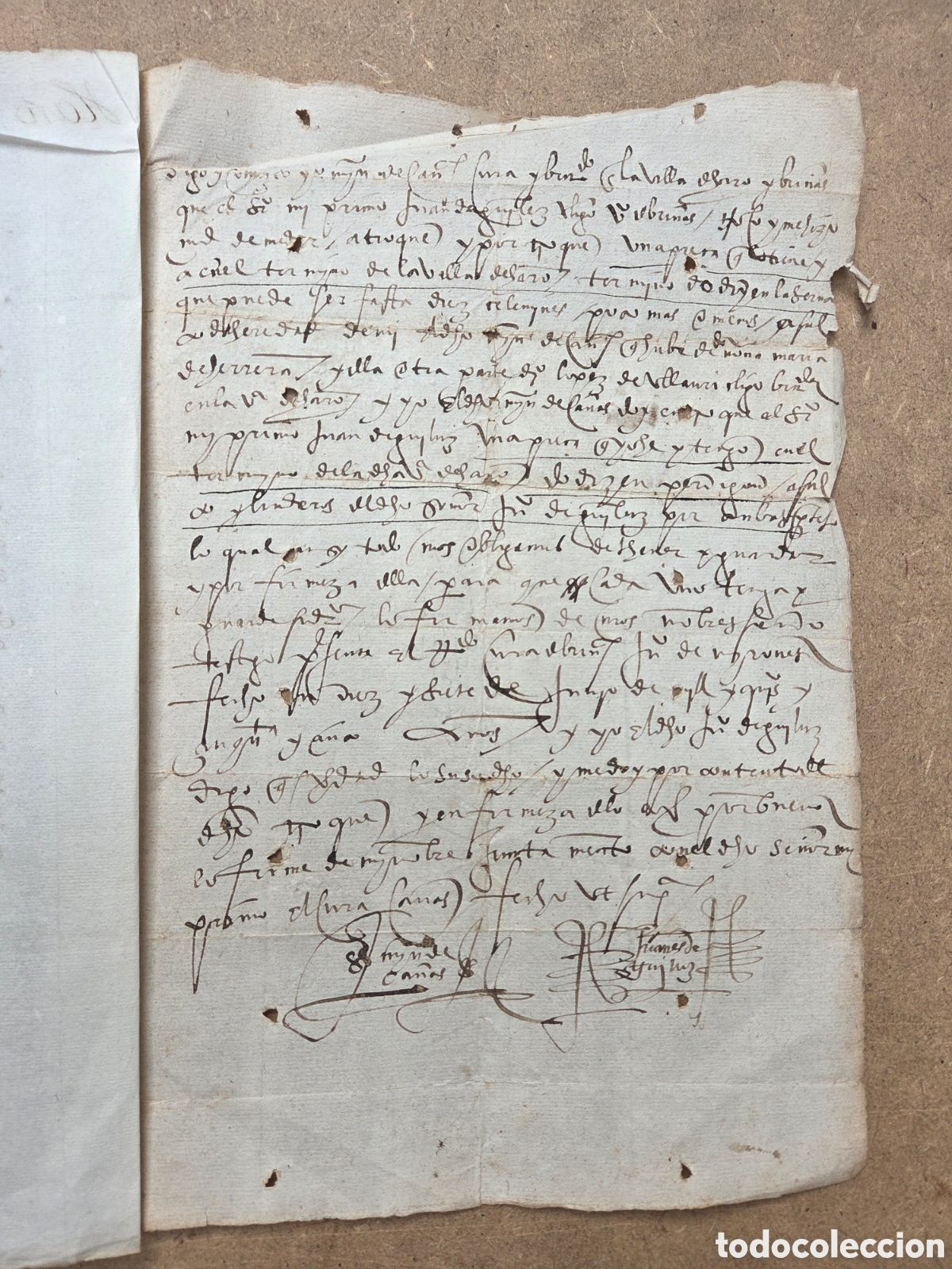 Manuscrits anciens: HARO RIOJA 1555 MANUSCRITO ESCRITURA TRUEQUE DE TIERRAS
