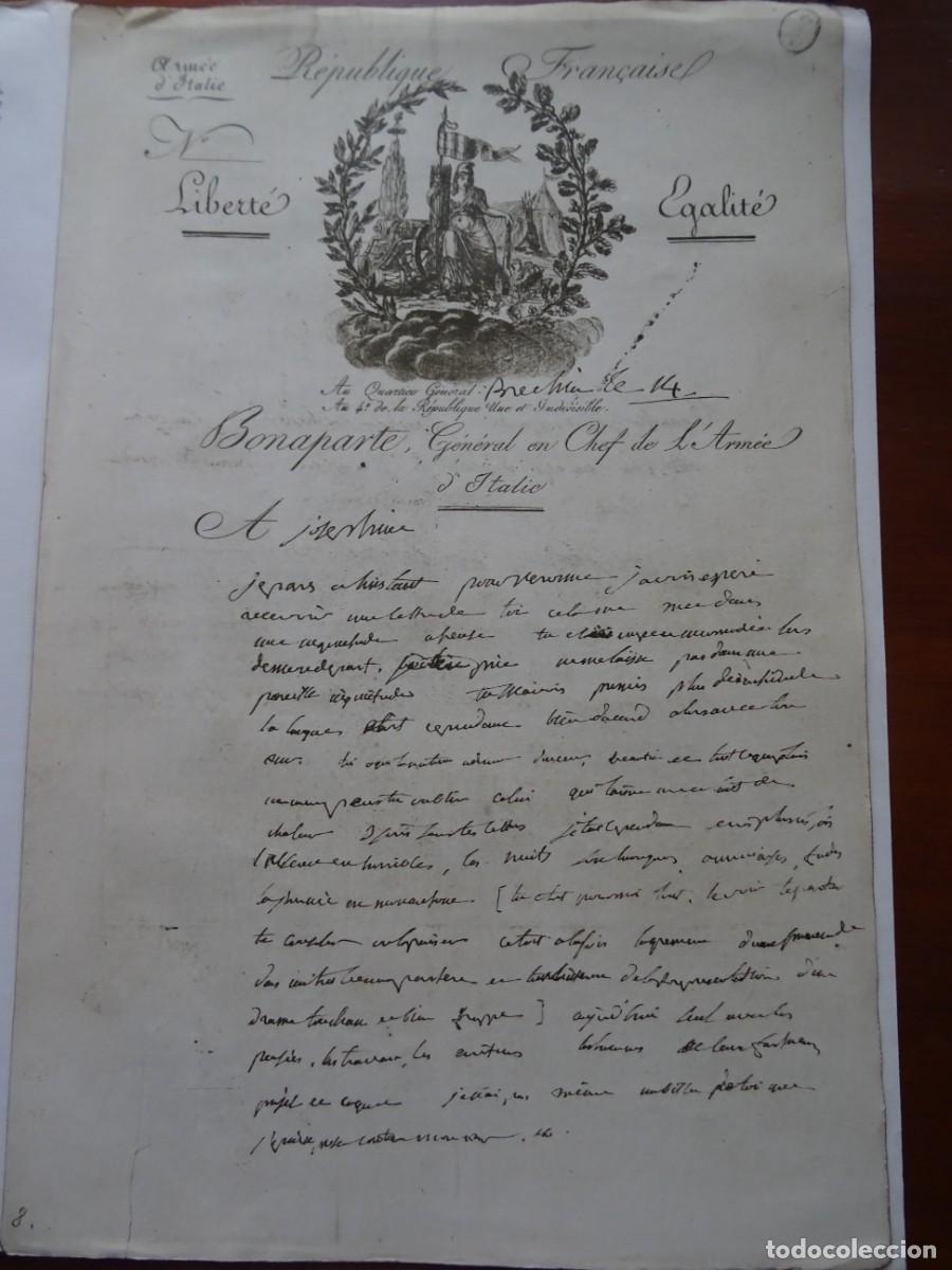 Manoscritti antichi: Napole&oacute;n, Lettre a Josephine, facs&iacute;mil