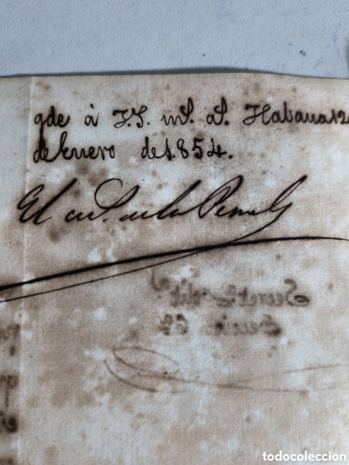 Manuscritos antiguos: Cuba espa&ntilde;ola, documento capit&aacute;n general marqu&eacute;s de la Pezuela,a&ntilde;o 1854 - Foto 3