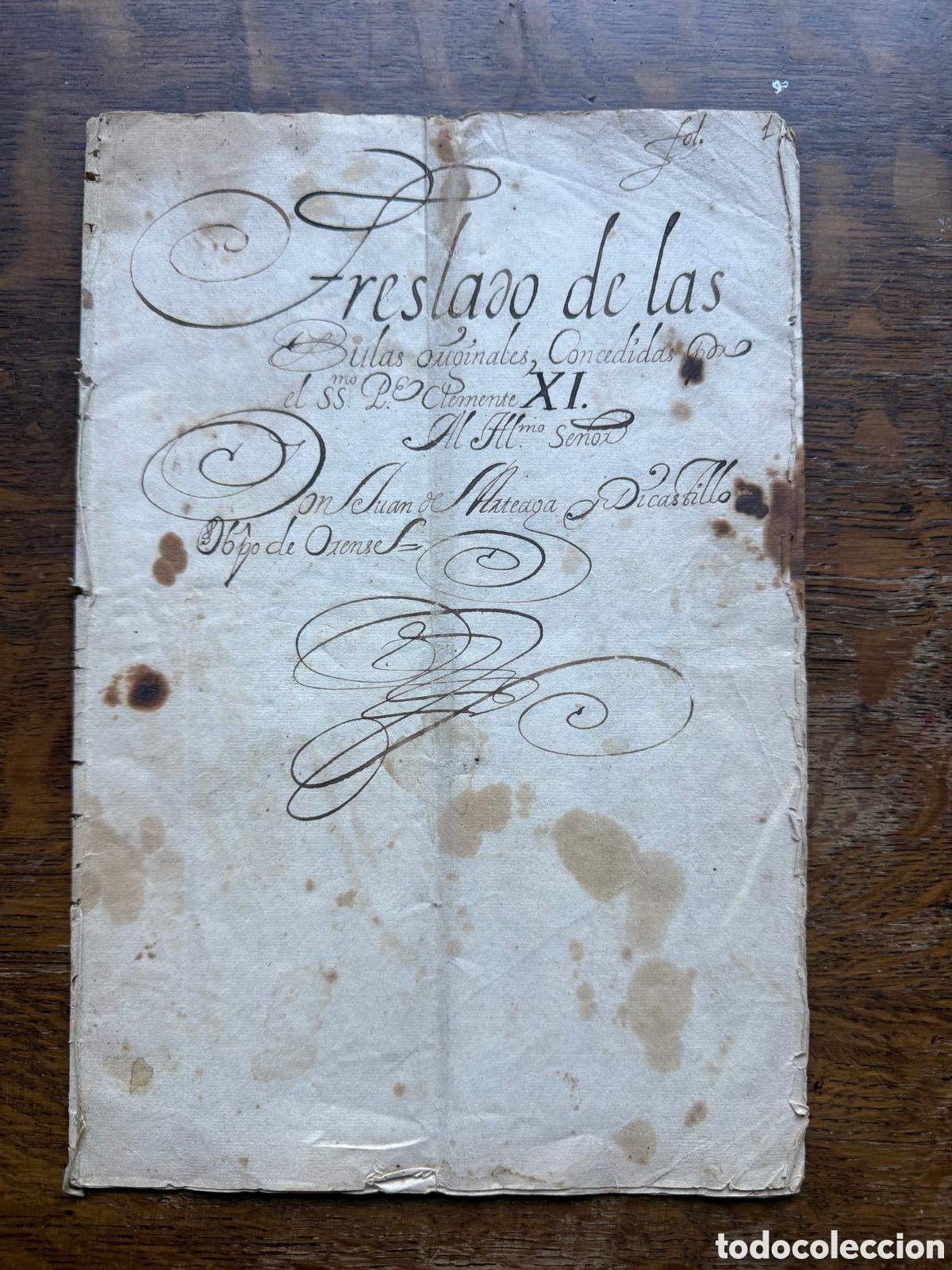 Manuscritos antiguos: BULAS PAPA CLEMENTE Xl