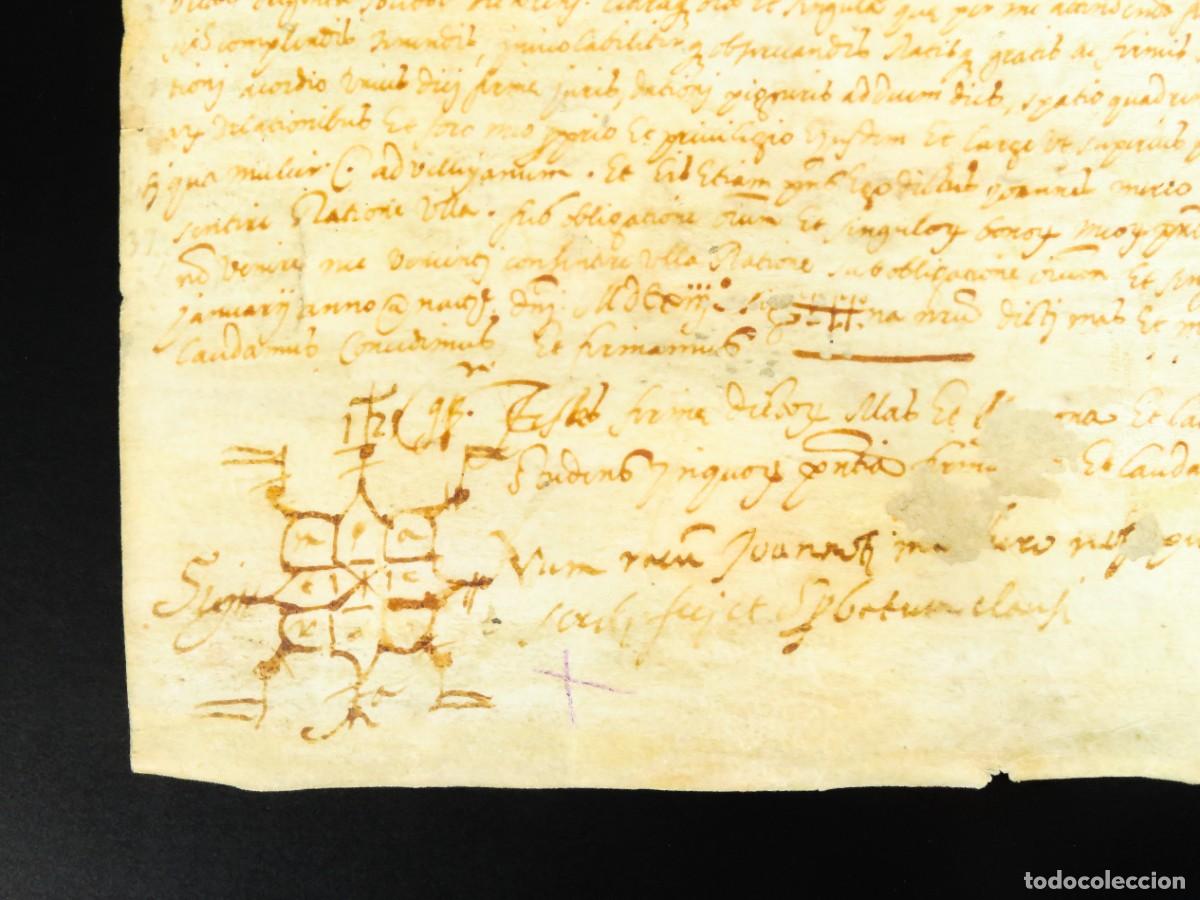 Manuscritos antiguos: Manuscrito pergamino escrito en lat&iacute;n S XVI - Foto 3