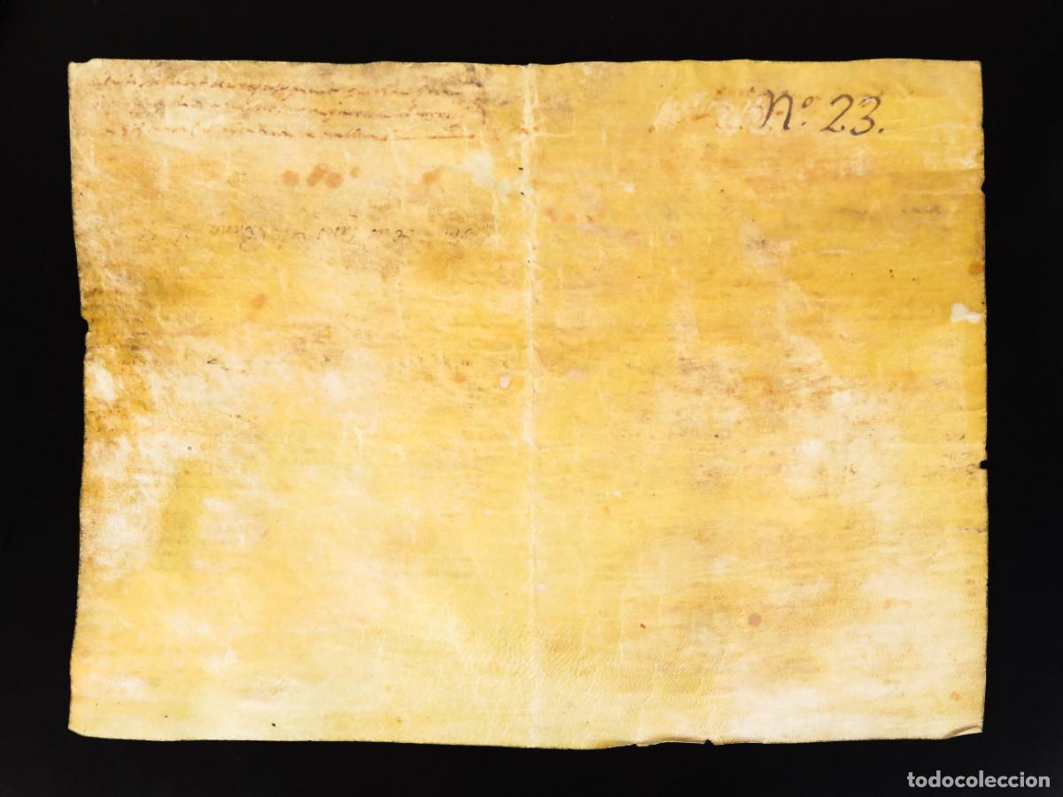 Manuscritos antiguos: Manuscrito pergamino escrito en lat&iacute;n S XVI - Foto 8