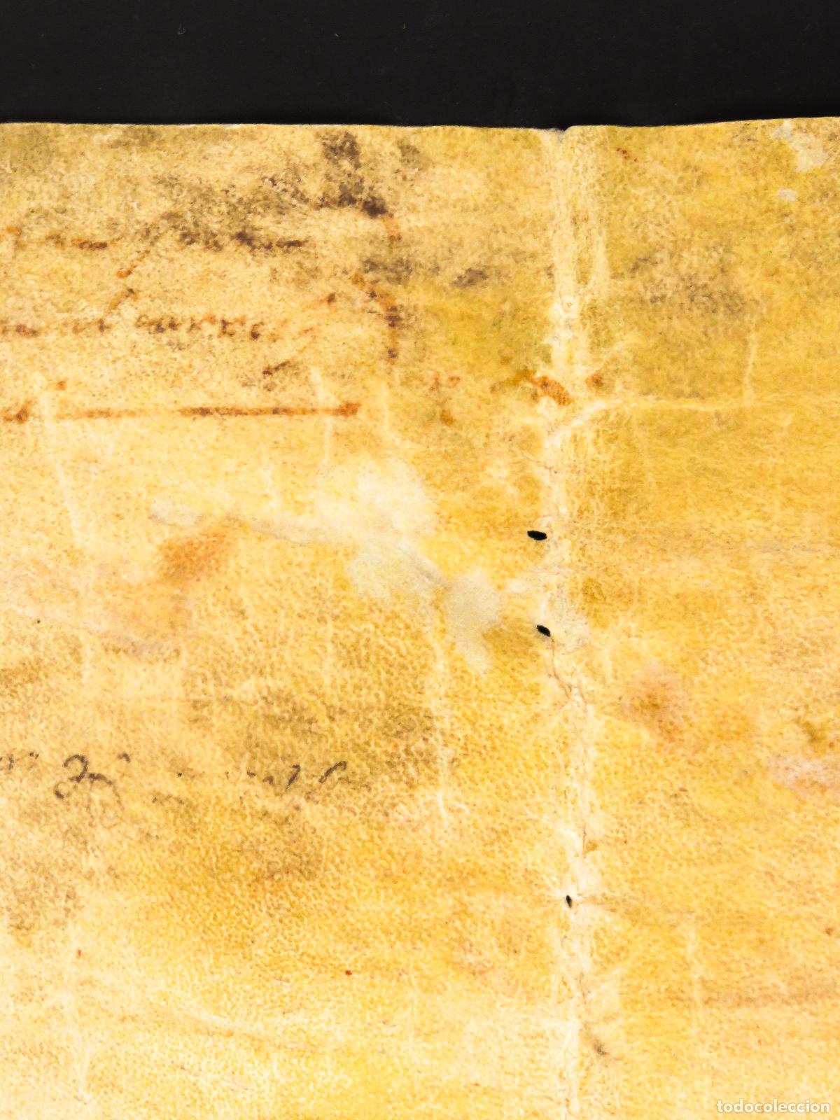 Manuscritos antiguos: Manuscrito pergamino escrito en lat&iacute;n S XVI - Foto 12