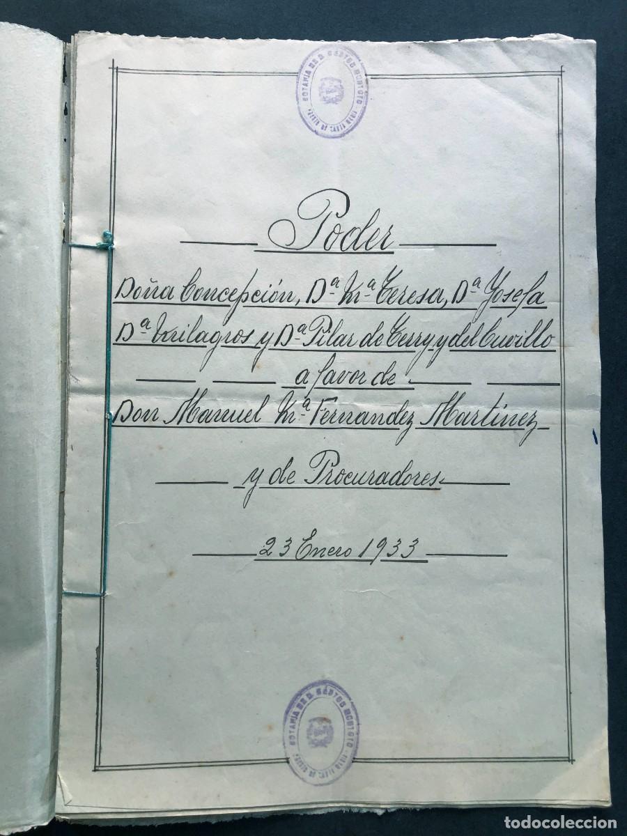 Manuscritos antiguos: MANUSCRITO 1933 / PUERTO DE SANTA MAR&Iacute;A ( C&Aacute;DIZ ) HERMANAS DE TERRY Y DEL CUVILLO / PODER - Foto 2