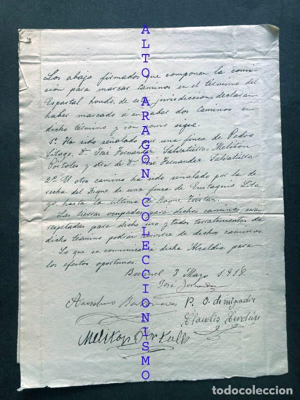 Manuscritos antiguos: DOCUMENTOS COMISI&Oacute;N PARA MARCAR CAMINOS A&Ntilde;O 1918 / BU&Ntilde;UEL / NAVARRA - Foto 1